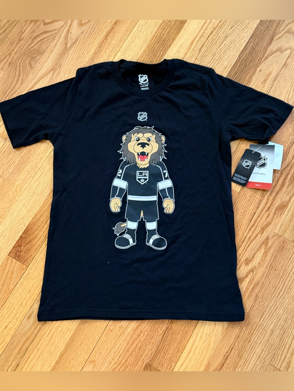 Los Angeles Kings NHL Black Mascot Tee youth Large Unique